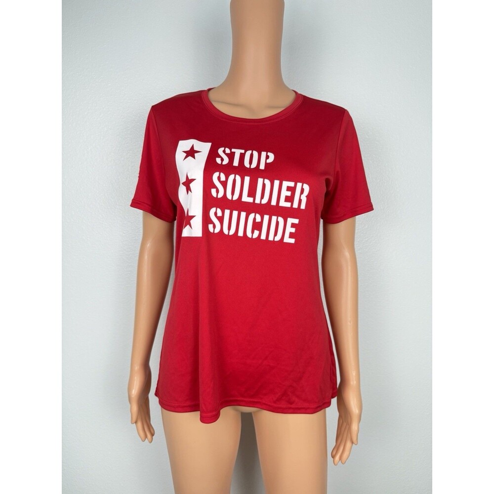 Stop Soldier Suicide T-Shirt Women's Size M Port & Co. Red